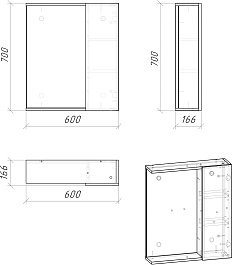 Grossman Мебель для ванной Юнит 60 подвесная кадена лайт – фотография-16